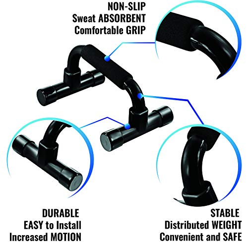 Push Up Bars - Home Workout Equipment Pushup Handle with Cushioned Foam Grip and Non-Slip Sturdy Structure - The Push Up Handles for Floor are Great for Strength Workouts - Push Up Bars for Men Women
