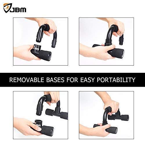 JBM Perfect Muscle Push up Pushup Bars Stands Handles Aid Equipment for Men and Women Pushups Pushup Push-up Workout Pairs of Slip-Resistant Polypropylene Push up Exercise (Black, Adult)