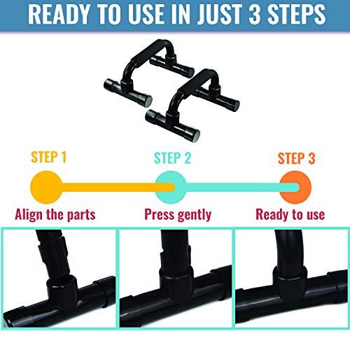 Push Up Bars - Home Workout Equipment Pushup Handle with Cushioned Foam Grip and Non-Slip Sturdy Structure - The Push Up Handles for Floor are Great for Strength Workouts - Push Up Bars for Men Women