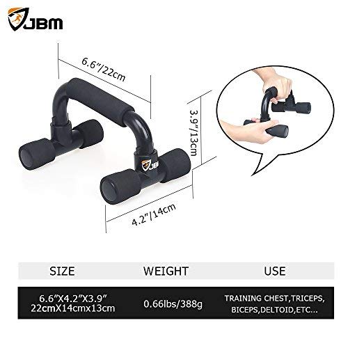 JBM Perfect Muscle Push up Pushup Bars Stands Handles Aid Equipment for Men and Women Pushups Pushup Push-up Workout Pairs of Slip-Resistant Polypropylene Push up Exercise (Black, Adult)