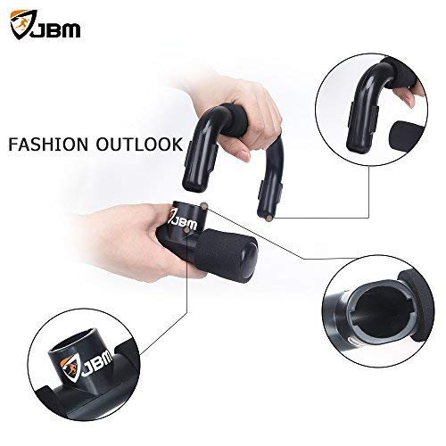 JBM Perfect Muscle Push up Pushup Bars Stands Handles Aid Equipment for Men and Women Pushups Pushup Push-up Workout Pairs of Slip-Resistant Polypropylene Push up Exercise (Black, Adult)