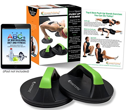 Push Up Bars for Floor - Perfect Pushups for Men, Women - Rotating, No Slip Push Up Bar Design - Wide Handle Grips for Comfort - Smooth Rotation Avoids Wrist Strain - Essential Home Workout Equipment
