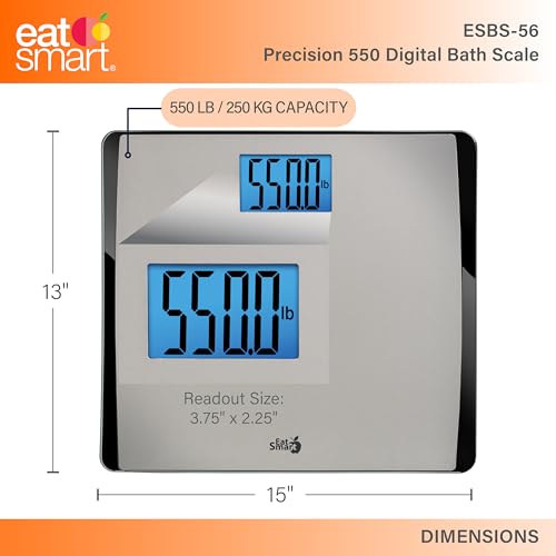 EatSmart Products Extra Wide Digital Bath Scale with 550 Pound Capacity