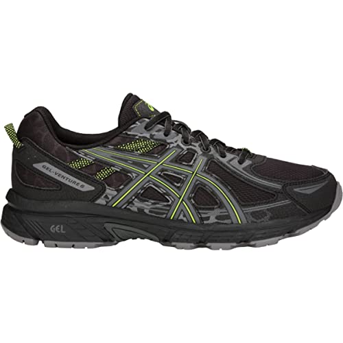 ASICS Men's Gel-Venture 6 Running Shoes, 9.5, Black/NEON Lime