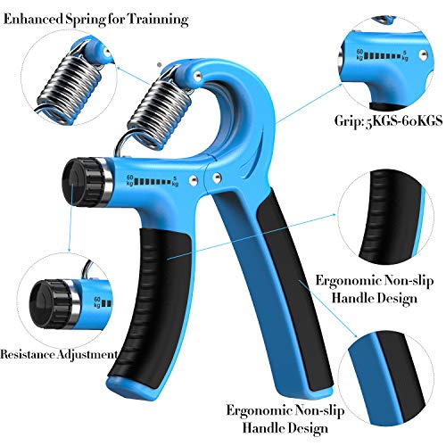 Longang Hand Grip Strengthener Adjustable Resistance 11-132 Lbs (5-60kg) - Hand Gripper Exerciser, Strengthen Grip, Hand Squeezer, Wrist Strengthener and Hand Workout