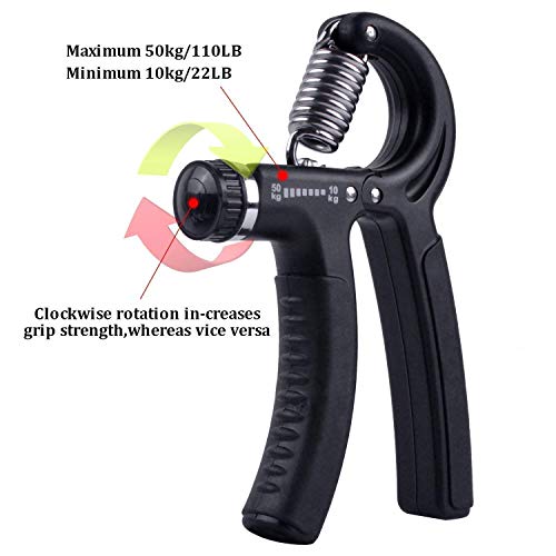 Luxon 2 Pack Hand Grip Strengthener Adjustable Resistance 22-110 Lbs (10 - 50kg) -Hand Grip Exerciser, Strengthen Grip, Hand Squeezer, Forearm Grip, Hand Exercise, Gripper, Finger Strengthener