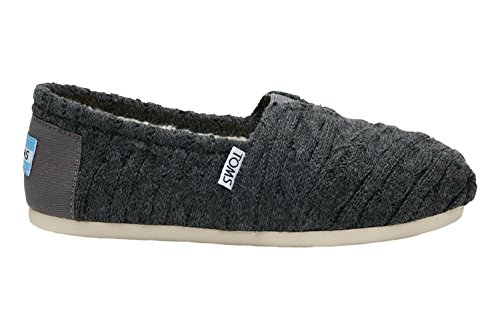 TOMS Womens Classic Knit Grey Slip-On - 6.5