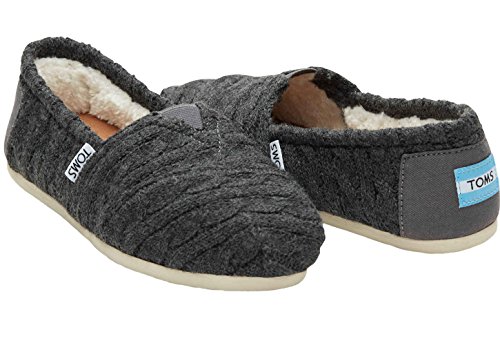 TOMS Womens Classic Knit Grey Slip-On - 6.5