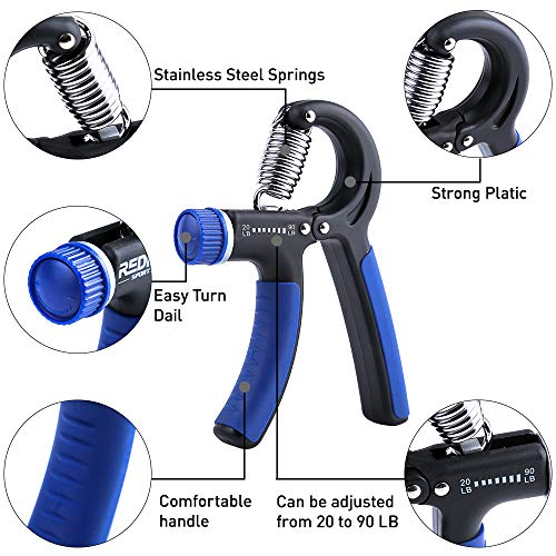 Hand Grip Strengthener - 2 Pack Forearm Exerciser Adjustable Resistance 20-90lbs Hand Squeezer for Men,Women - Grip Workout and Hand Rehabilitation