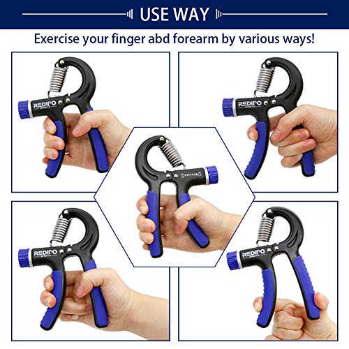Hand Grip Strengthener - 2 Pack Forearm Exerciser Adjustable Resistance 20-90lbs Hand Squeezer for Men,Women - Grip Workout and Hand Rehabilitation