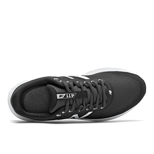 New Balance Men's 411 V2 Lace-Up Walking Shoe, Black, 10 W US