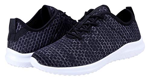 YILAN Women's Fashion Sneakers Breathable Sport Shoes (10, Ebony)