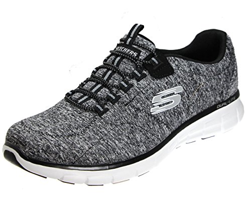 Skechers Synergy Beyond Words Women's Fashion Sneaker, Black/White/Silver, 6 Wide US