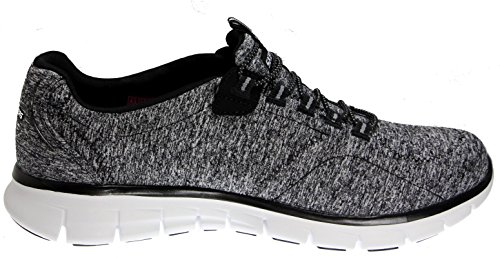 Skechers Synergy Beyond Words Women's Fashion Sneaker, Black/White/Silver, 6 Wide US