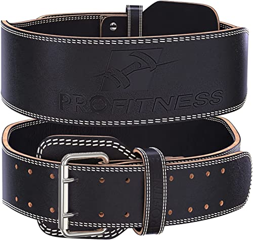 Leather Weight Lifting Belt for Men, Womens Weight Lifting Belts, Back Belt Weightlifting, Squat Belts for Men, Weight Training Belt, Deadlift Belt for Men, Clip Lifting Belt (Small, Black/White)