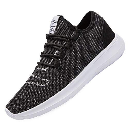 KEEZMZ Men's Running Shoes Fashion Breathable Sneakers Mesh Soft Sole Casual Athletic Lightweight Black-46