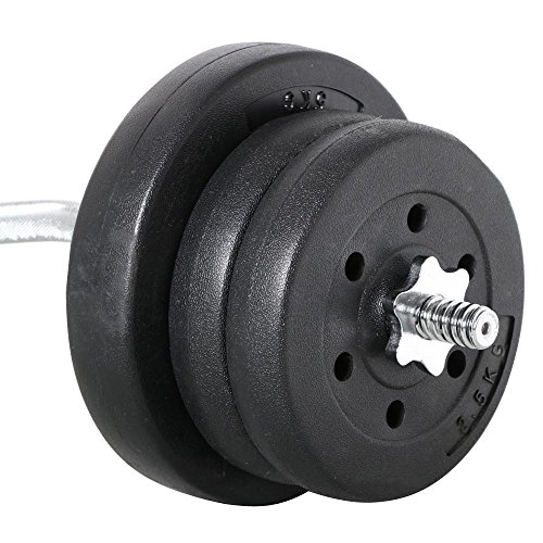 Yaheetech 55lb Olympic Barbell Dumbbell Weight Set Gym Lifting Exercise Workout Olympic Bar Curl Bar
