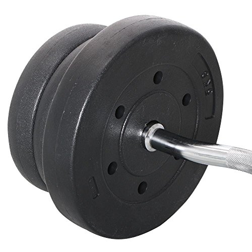 Yaheetech 55lb Olympic Barbell Dumbbell Weight Set Gym Lifting Exercise Workout Olympic Bar Curl Bar