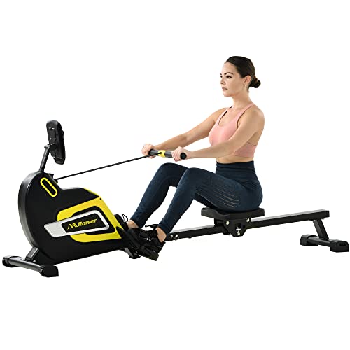 Merax Magnetic Exercise Rower Adjustable Resistance Rowing Machine (BK)
