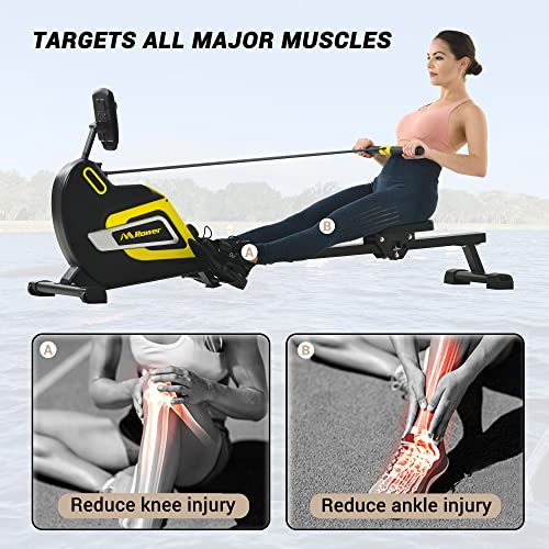 Merax Magnetic Exercise Rower Adjustable Resistance Rowing Machine (BK)