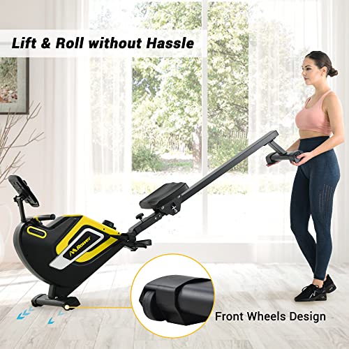 Merax Magnetic Exercise Rower Adjustable Resistance Rowing Machine (BK)