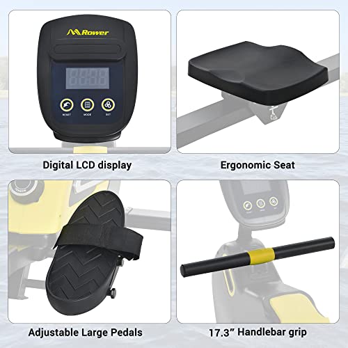 Merax Magnetic Exercise Rower Adjustable Resistance Rowing Machine (BK)