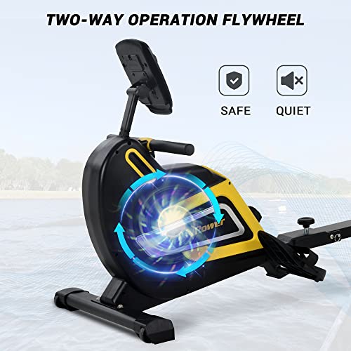 Merax Magnetic Exercise Rower Adjustable Resistance Rowing Machine (BK)