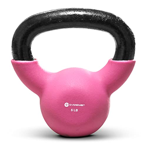 GYMENIST Kettlebell Fitness Iron Weights with Neoprene Coating Around The Bottom Half of The Metal Kettle Bell