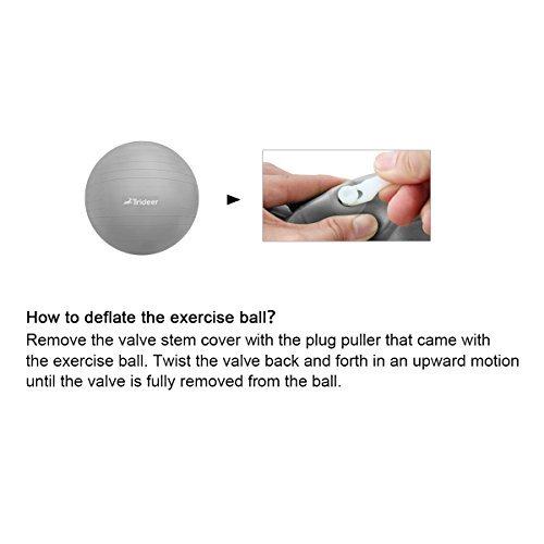 Trideer Ball Chair - Exercise Stability Yoga Ball with Base for Home and Office Desk, Ball Seat, Flexible Seating with Ring & Pump, Improves Balance, Back Pain, Core Strength & Posture£¨Ball with Ring