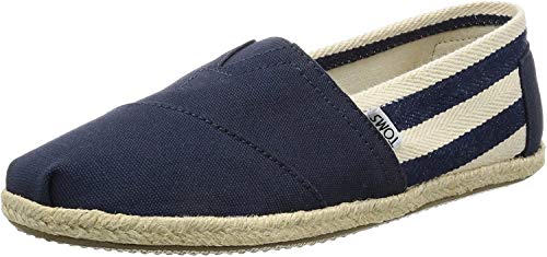 TOMS Men's Classic Canvas Slip-On, Navy Stripe University - 10.5 D(M) US
