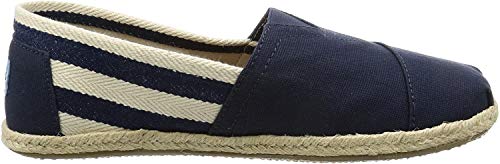 TOMS Men's Classic Canvas Slip-On, Navy Stripe University - 10.5 D(M) US