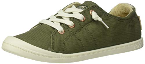 Roxy Women's Bayshore Slip on Sneaker Shoe, Army Green, 8