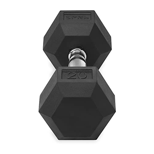 Dumbbells Hand Weights Set of 2 - 20 lb Rubber Hex Chrome Handle Exercise & Fitness Dumbbell for Home Gym Equipment Workouts Strength Training Free Weights for Women, Men