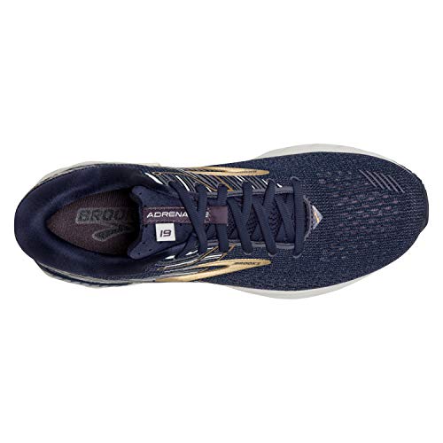 Brooks Mens Adrenaline GTS 19 Running Shoe - Navy/Gold/Grey - D - 11.0