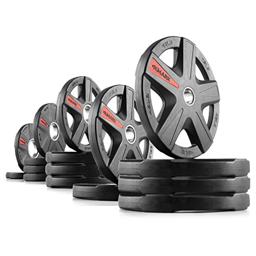 XMark TEXAS STAR 295 lb Set Olympic Plates, Patented Design, One-Year Warranty, Olympic Weight Plates
