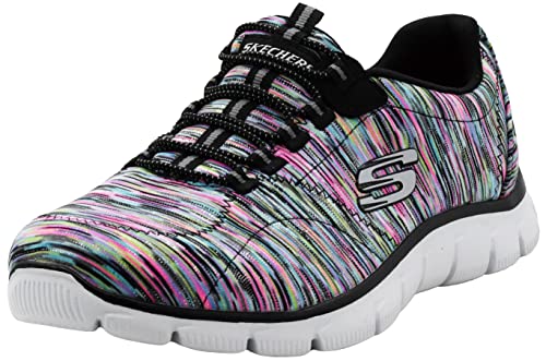 Skechers Women's Sport Empire - Rock Around Relaxed Fit Fashion Sneaker, Black/Multi, 5.5 B(M) US