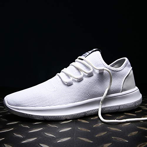 KEEZMZ Men's Running Shoes Fashion Breathable Sneakers Mesh Soft Sole Casual Athletic Lightweight (10, White)