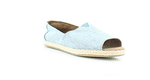TOMS New Alparagata Open Toe Blue Slub Chambray 8 Womens Shoes
