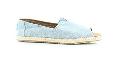 TOMS New Alparagata Open Toe Blue Slub Chambray 8 Womens Shoes