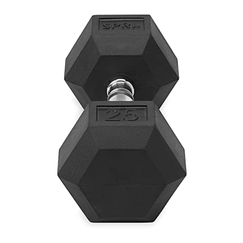 SPRI Dumbbells Hand Weights Set of 2 - Rubber Hex Chrome Handle Exercise & Fitness Dumbbell for Home Gym Equipment Workouts Strength Training Free Weights for Women, Men