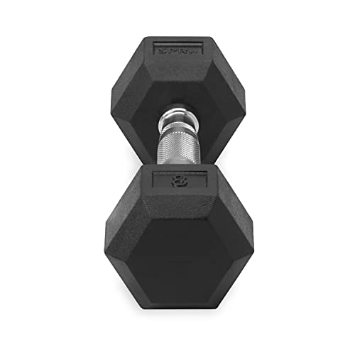 SPRI Dumbbells Deluxe Rubber Coated Hand Weights All-Purpose Color Coded Dumbbell for Strength Training (Set of 2) (8-Pound)