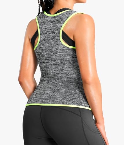 GAODI Women Waist Trainer Vest Slim Corset Workout Sweat Tank Top Zipper Compression Shirt Sauna Suit Body Shaper