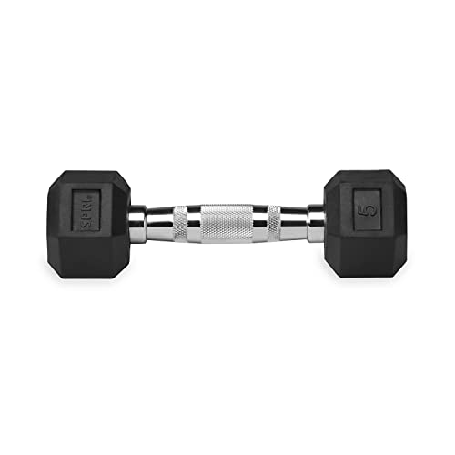 SPRI Deluxe Rubber Dumbbells (5-Pound) (Sold as set of 2)