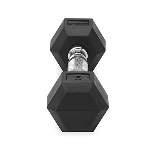 SPRI Deluxe Rubber Dumbbells (5-Pound) (Sold as set of 2)