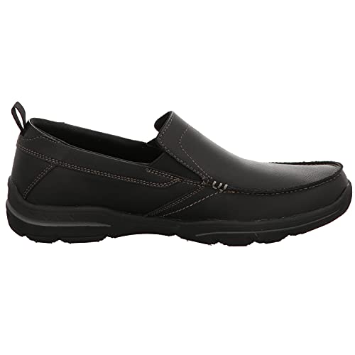 Skechers Men's Relaxed Fit: Harper - Forde Slip-On Loafer,Black Leather,8.5 M US