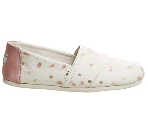 TOMS womens Alpargata flats shoes, Pale Blush Metallic Party Dots (Vegan), 5 US