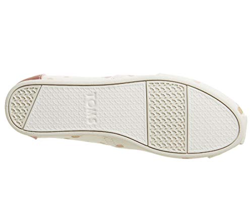 TOMS womens Alpargata flats shoes, Pale Blush Metallic Party Dots (Vegan), 5 US