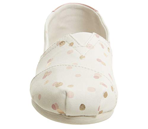 TOMS womens Alpargata flats shoes, Pale Blush Metallic Party Dots (Vegan), 5 US