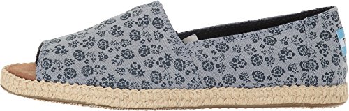 TOMS Alpargata Open Toe Blue Ditsy Floral 5.5 B (M)