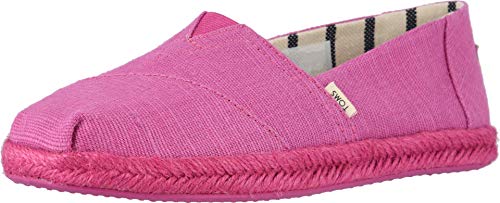 TOMS womens Alpargata on Rope loafers shoes, Red Plum Canvas Mono Rope, 5.5 US